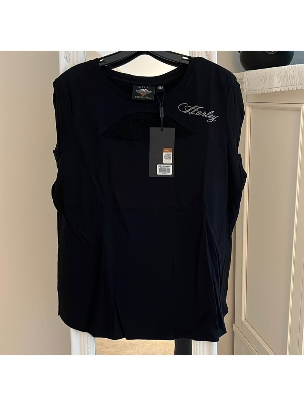 Harley-Davidson short sleeve mesh inset top